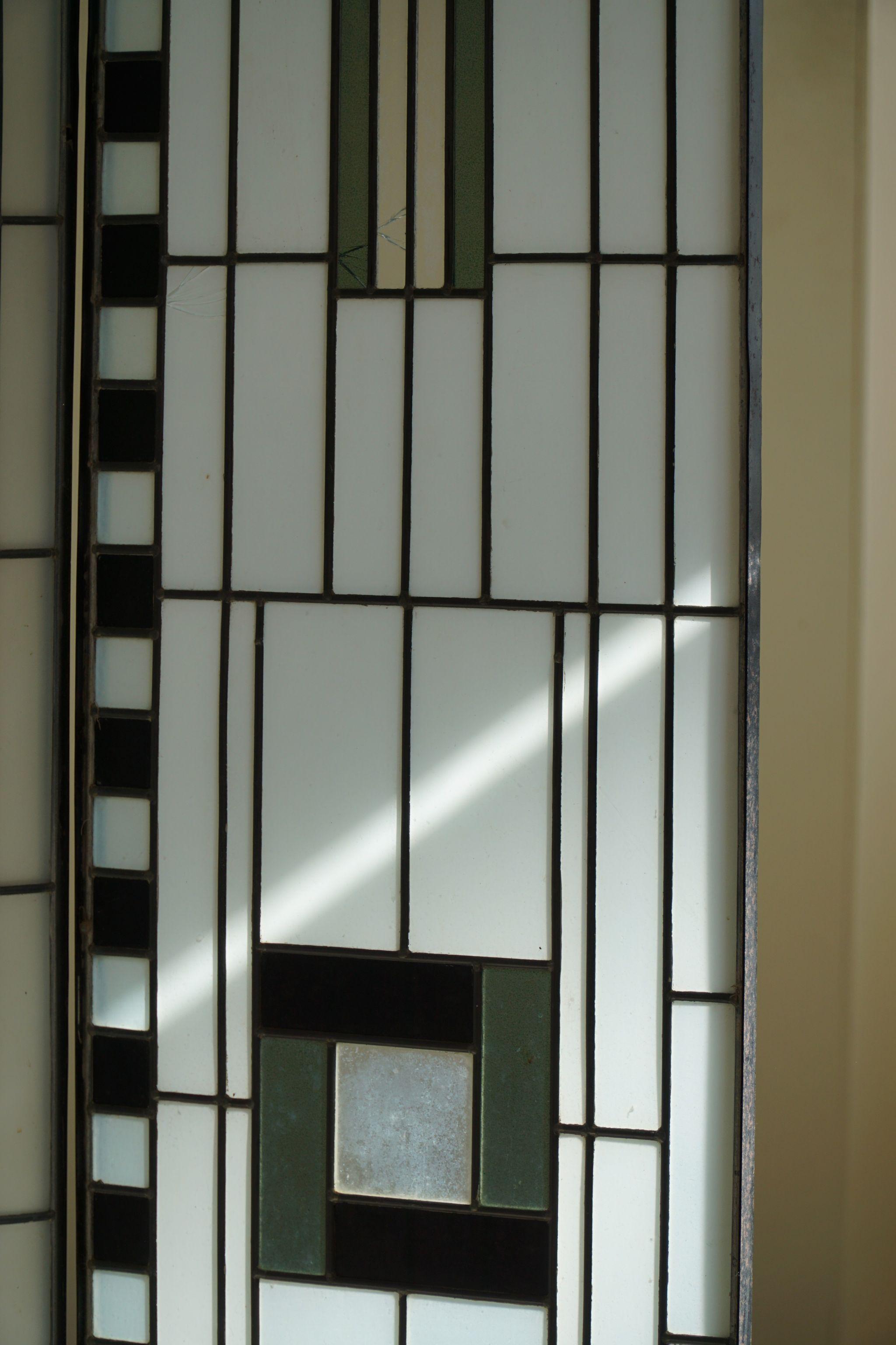 Jugendstil Screen / Room Divider, Painted Glass, Art Nouveau, Early 1900s 2