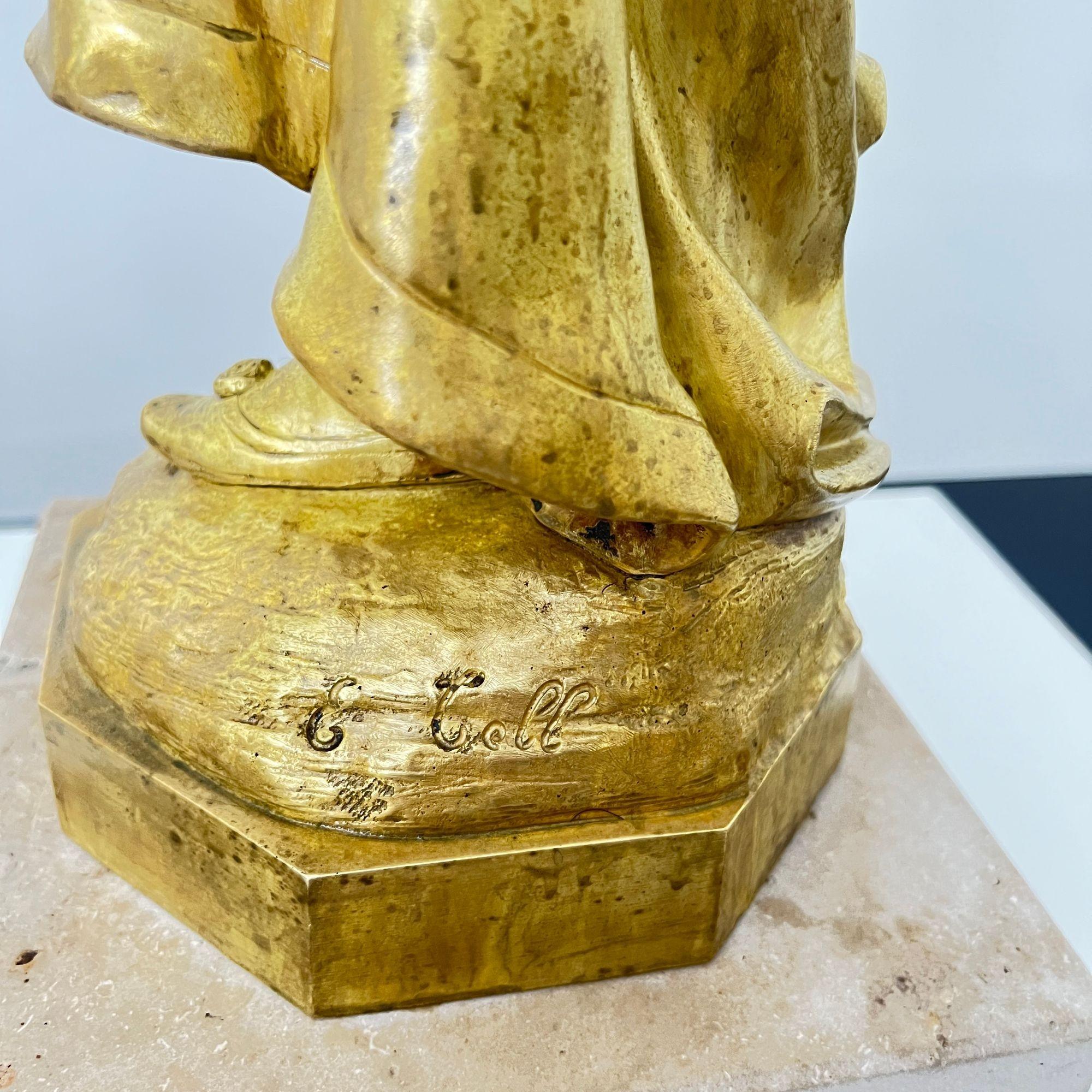 Scultura Jugendstil 'Judith', firmata E. Tell, bronzo dorato, Austria circa 1910 in vendita 10