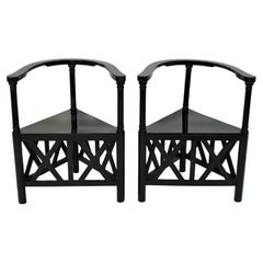 Secesión Jugendstil Cuatro sillones de haya negra Josef Hoffmann circa 1899 Viena
