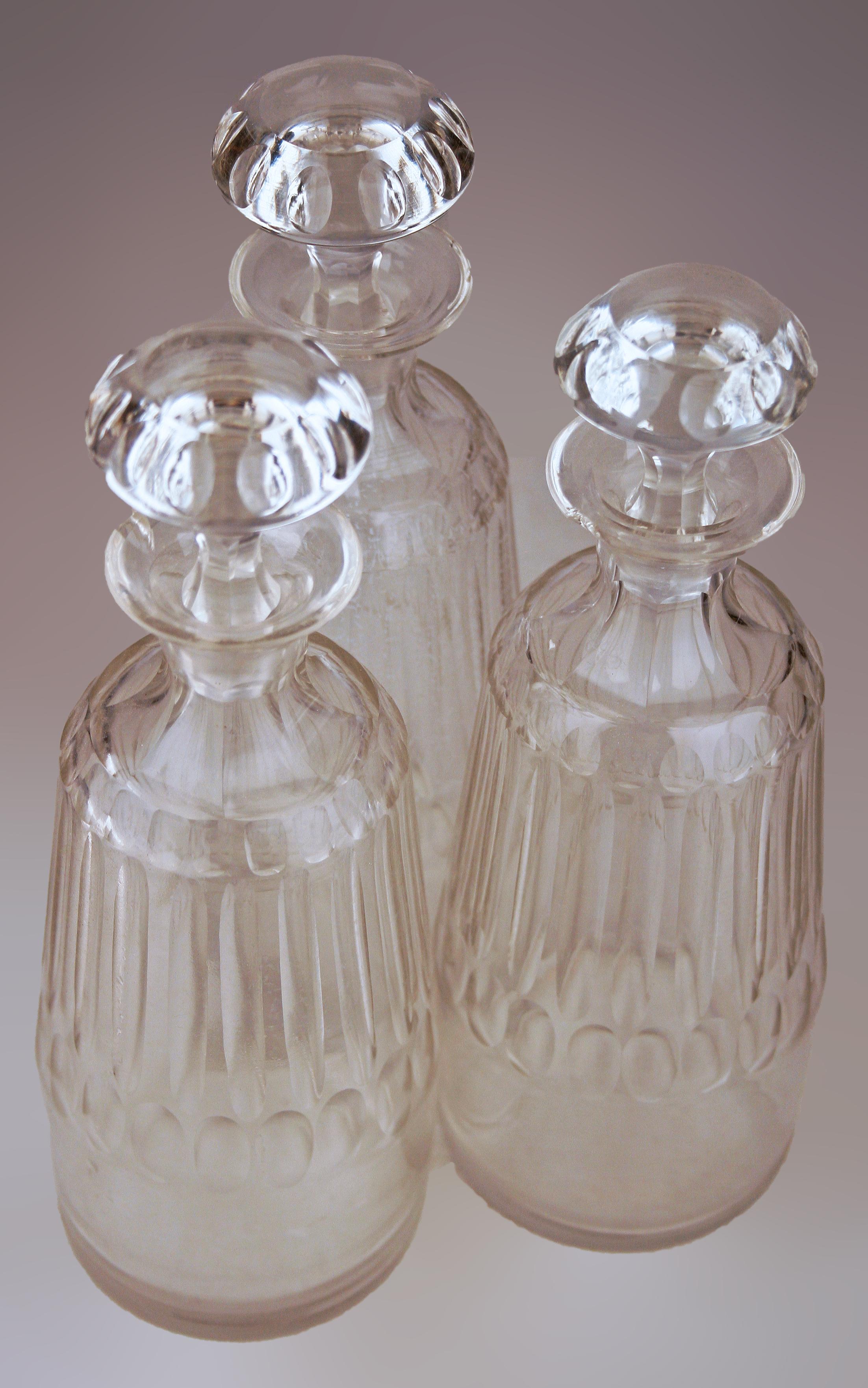 19th Century Jugendstil Set of Silver Tantalus and Three Glass Decanters with Stoppers by WMF For Sale