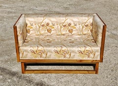 Jugendstil Settee by Josef Hoffmann in 1902, manufactured by Wittmann in 1980s