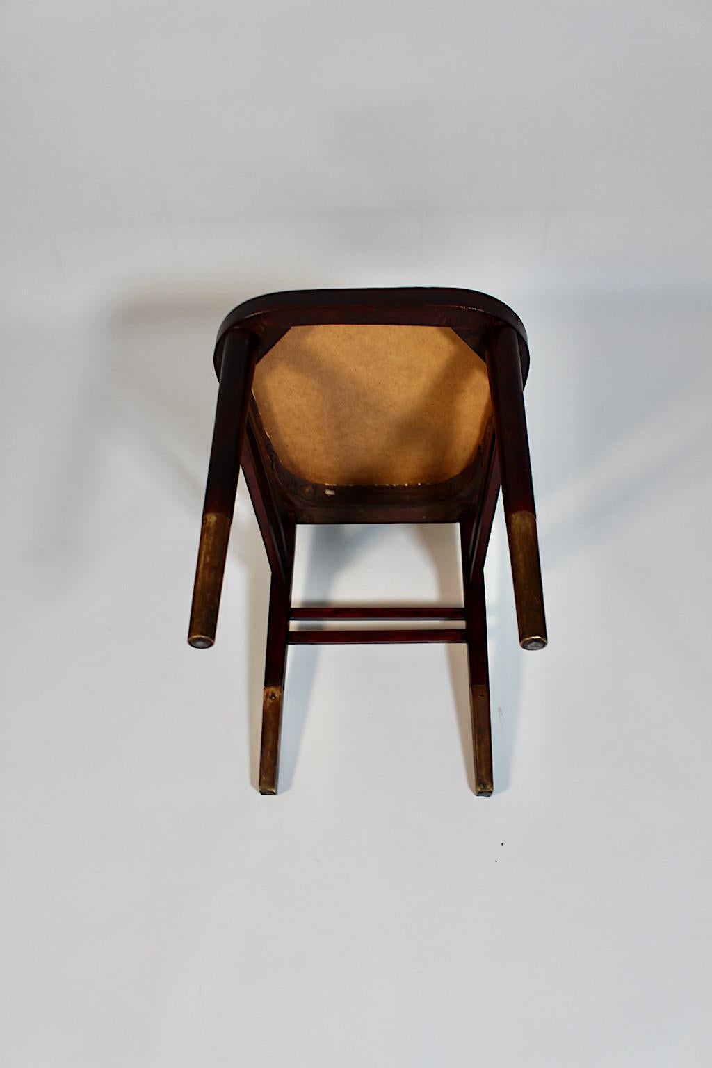 Jugendstil Side Chair Beech Leather by Joseph Urban Gebrüder Thonet 1903 Vienna For Sale 14