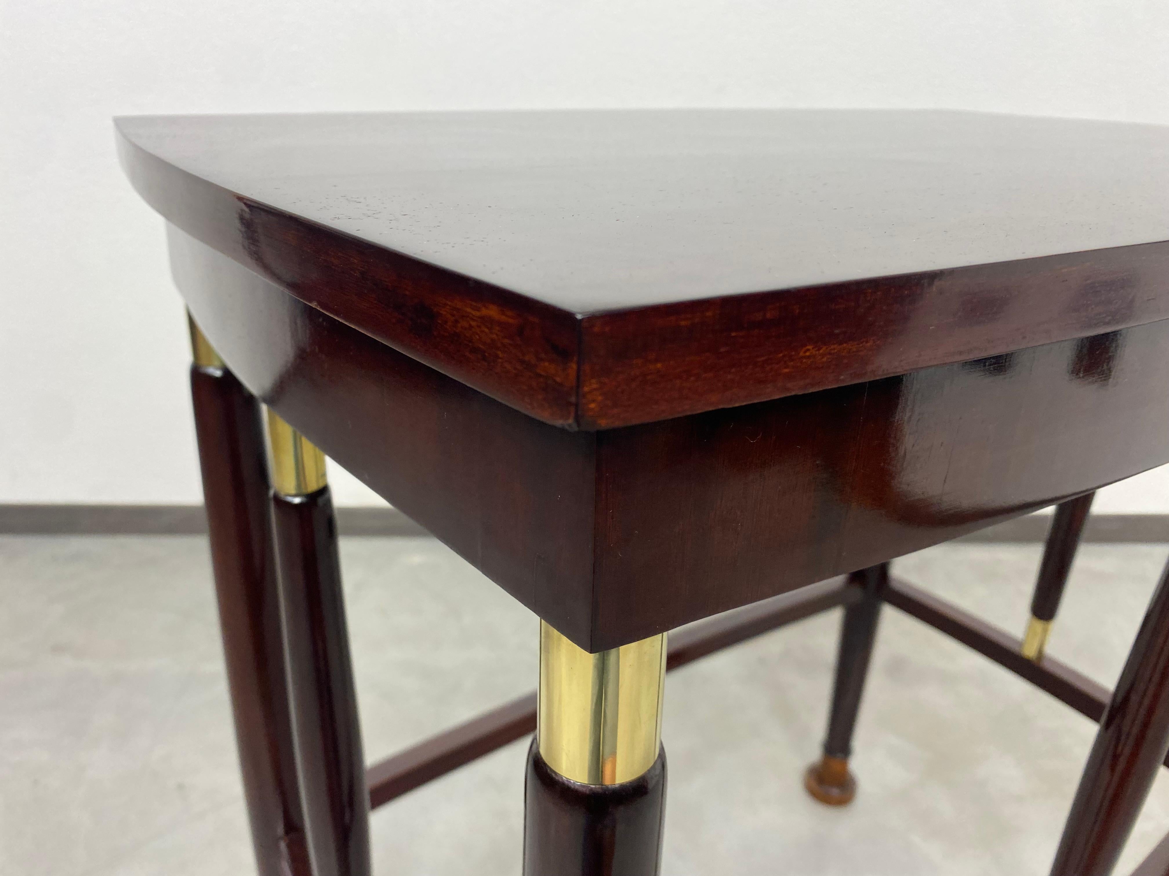 Brass Jugendstil side table by Adolf Loos For Sale