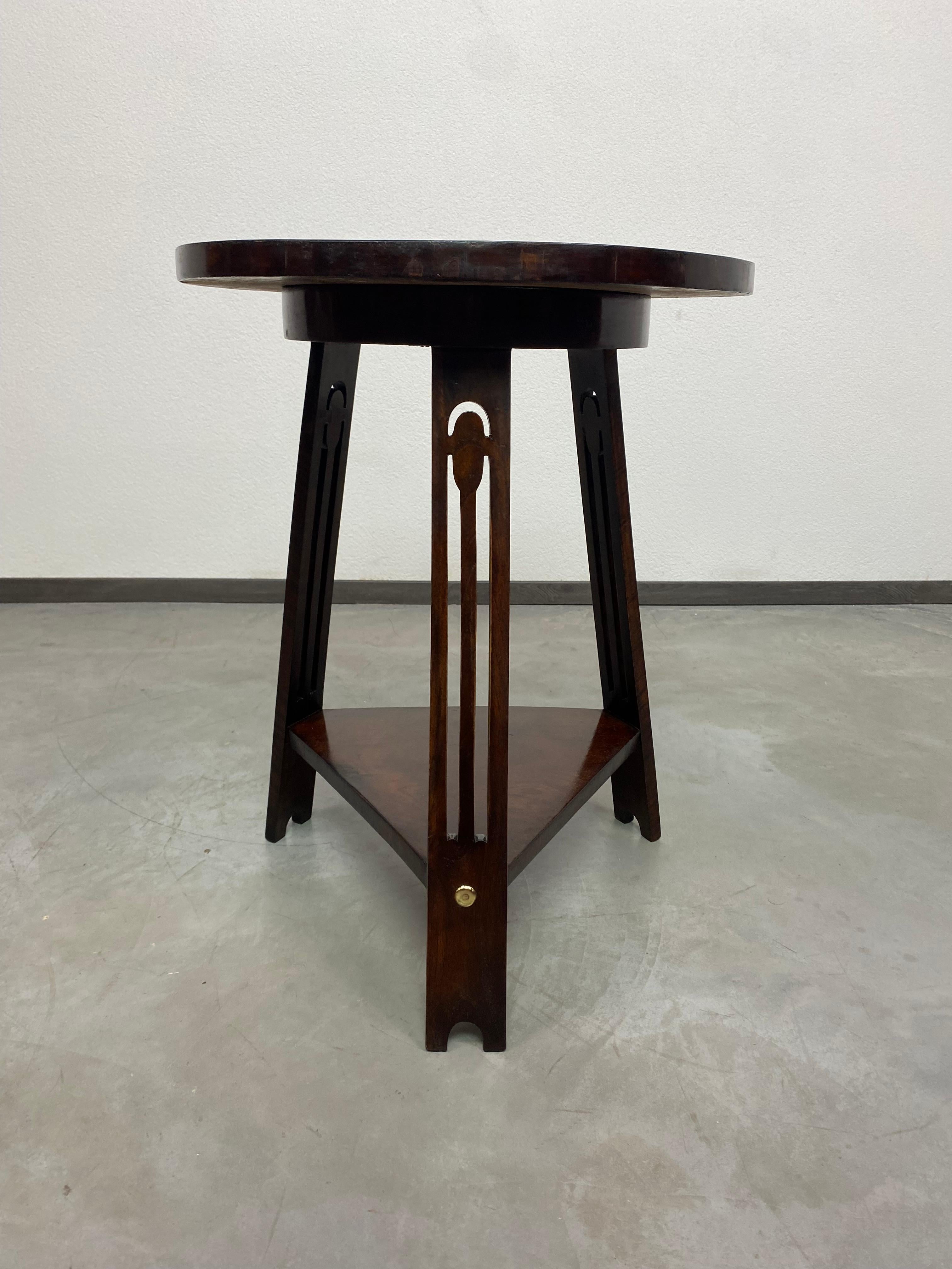 Jugendstil side table by Josph Maria Olbrich professionally stained and repolished.