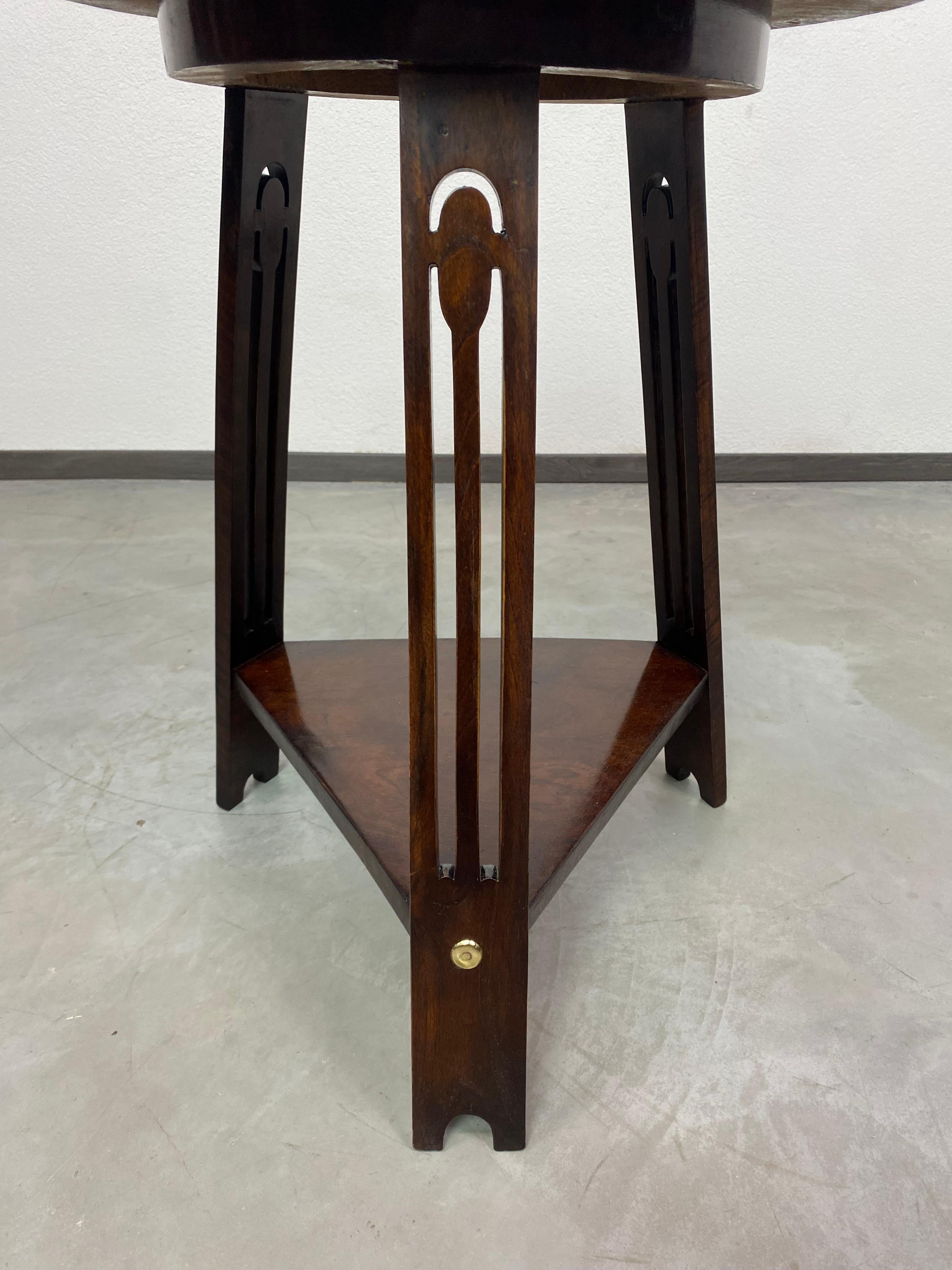 Wood Jugendstil side table by Josph Maria Olbrich For Sale