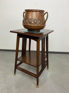 Jugendstil side table with blue tiles top by Adolf Loos