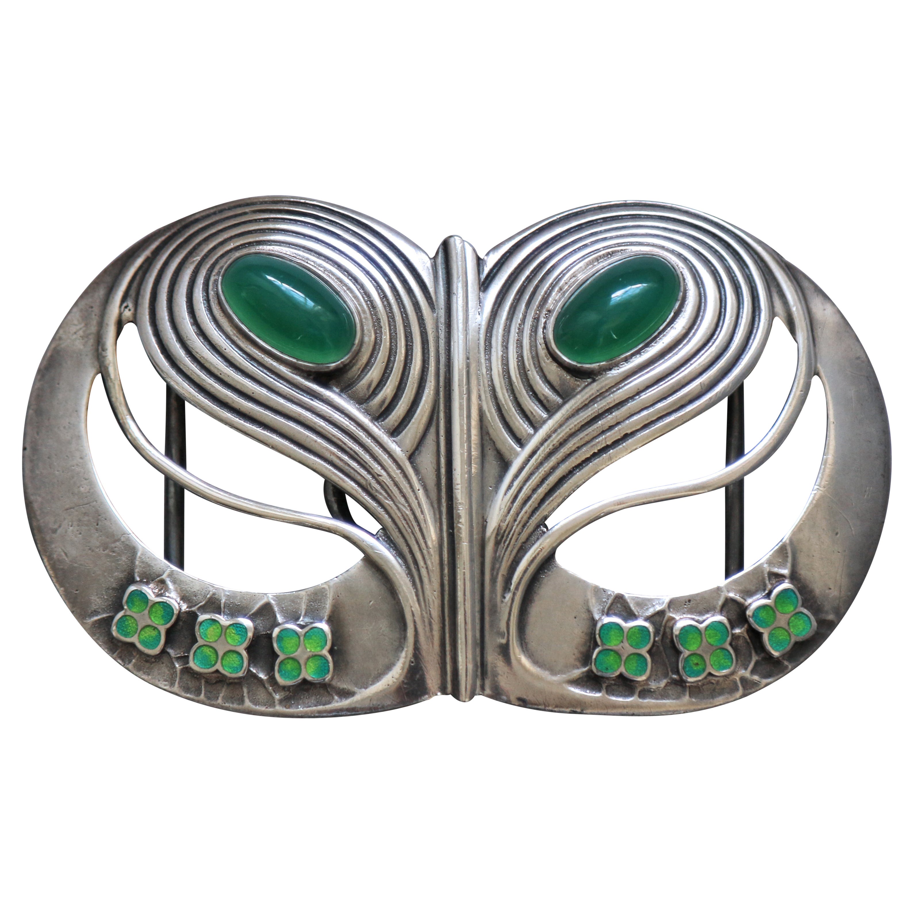 Boucle en argent Jugendstil par Max Joseph Gradl, pour Theodor Fahrner, vers 1900