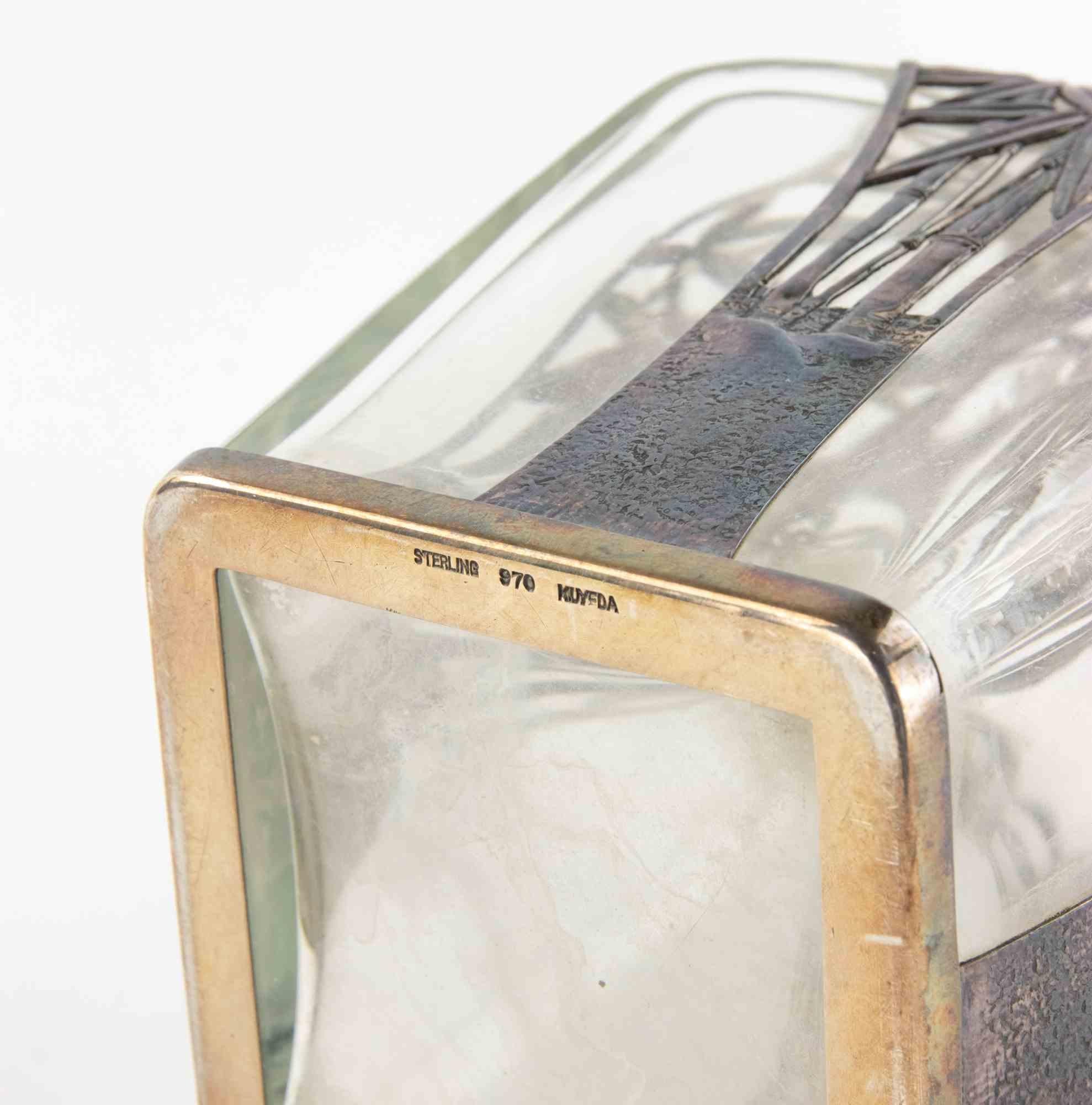 Jugendstil Sterling Overlay Glass Decanter, Early 20th Century For Sale 1