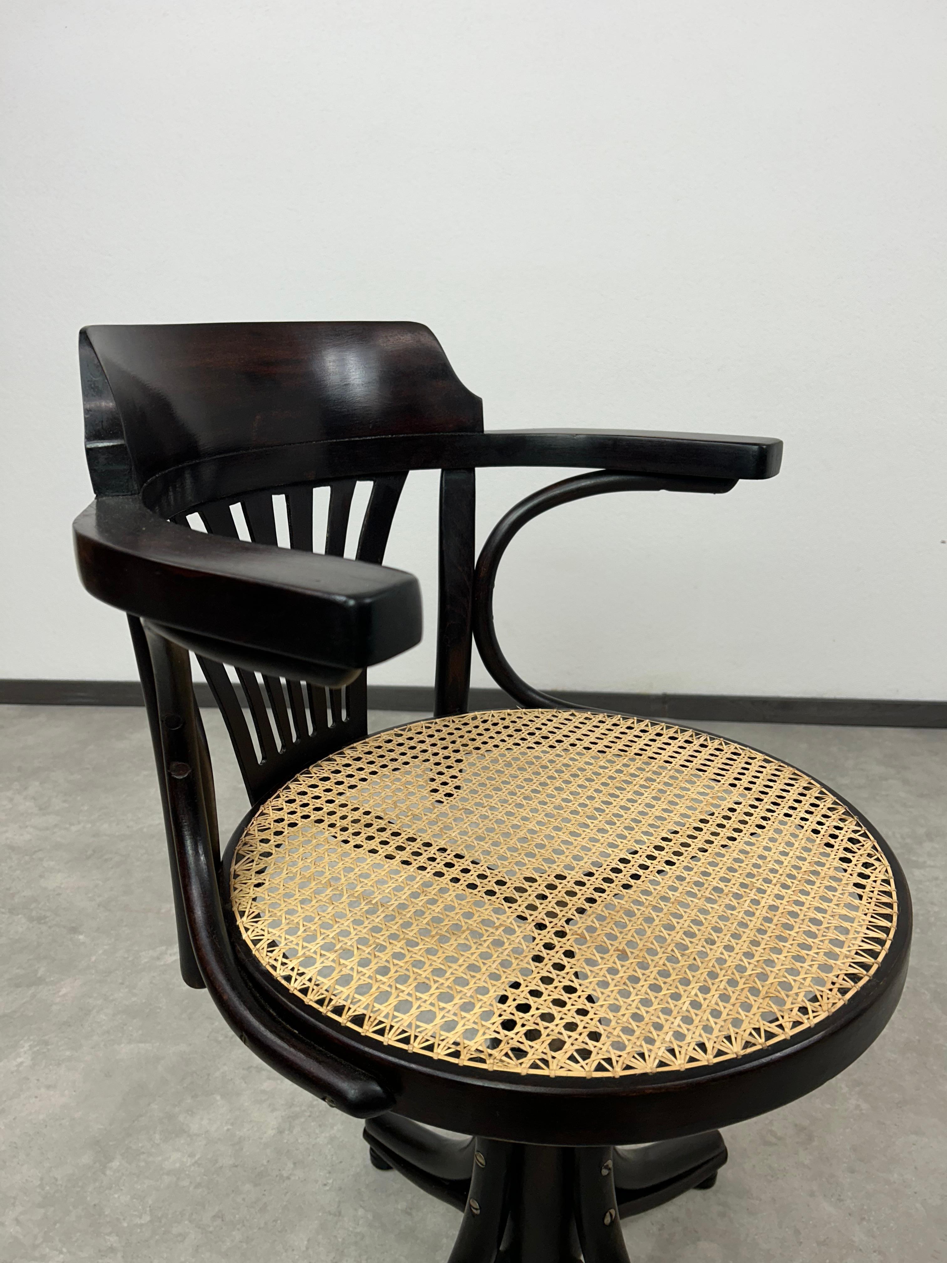 Silla de escritorio giratoria Jugendstil de Thonet Art Decó en venta