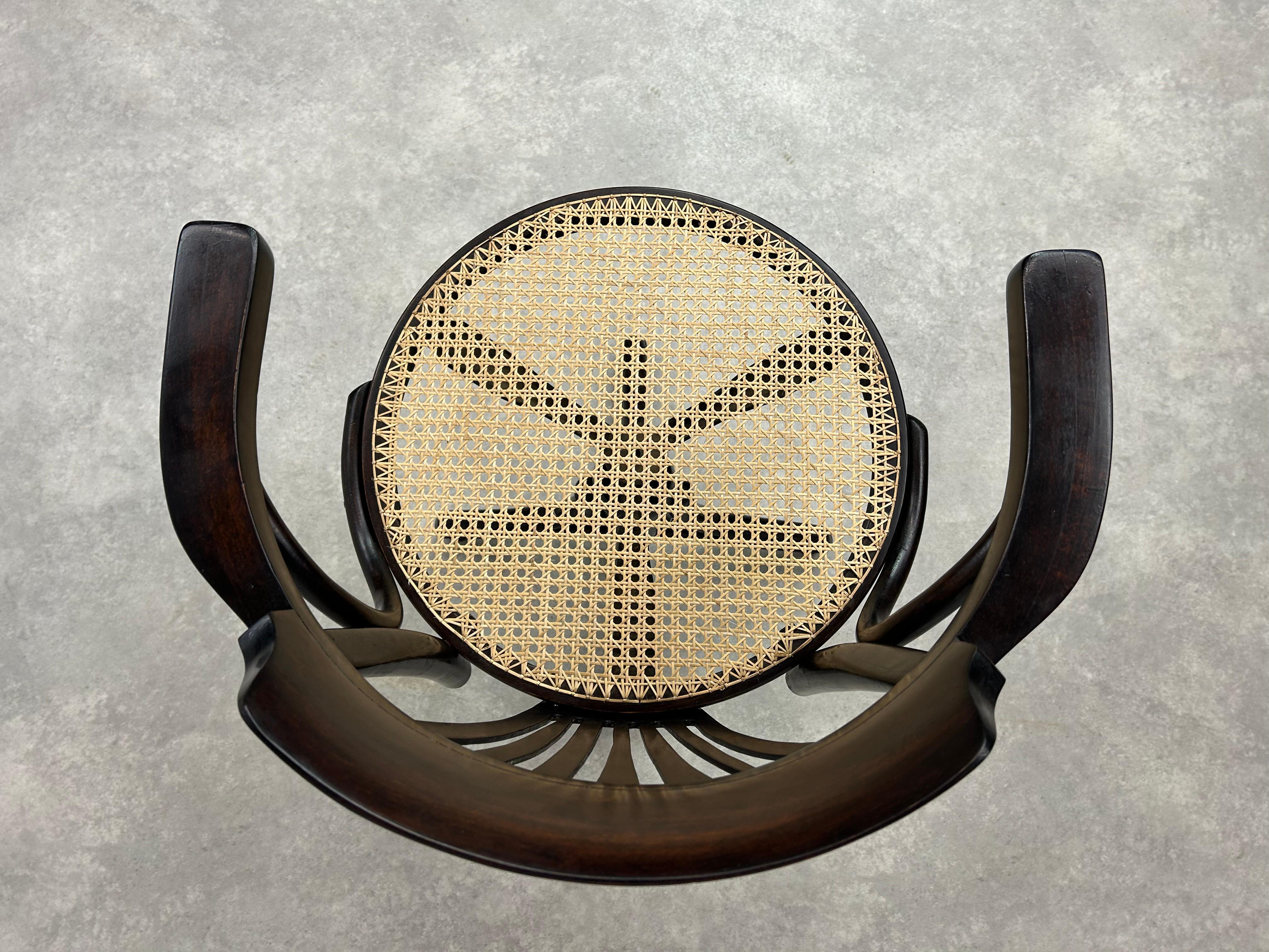 Silla de escritorio giratoria Jugendstil de Thonet mediados del siglo XX en venta