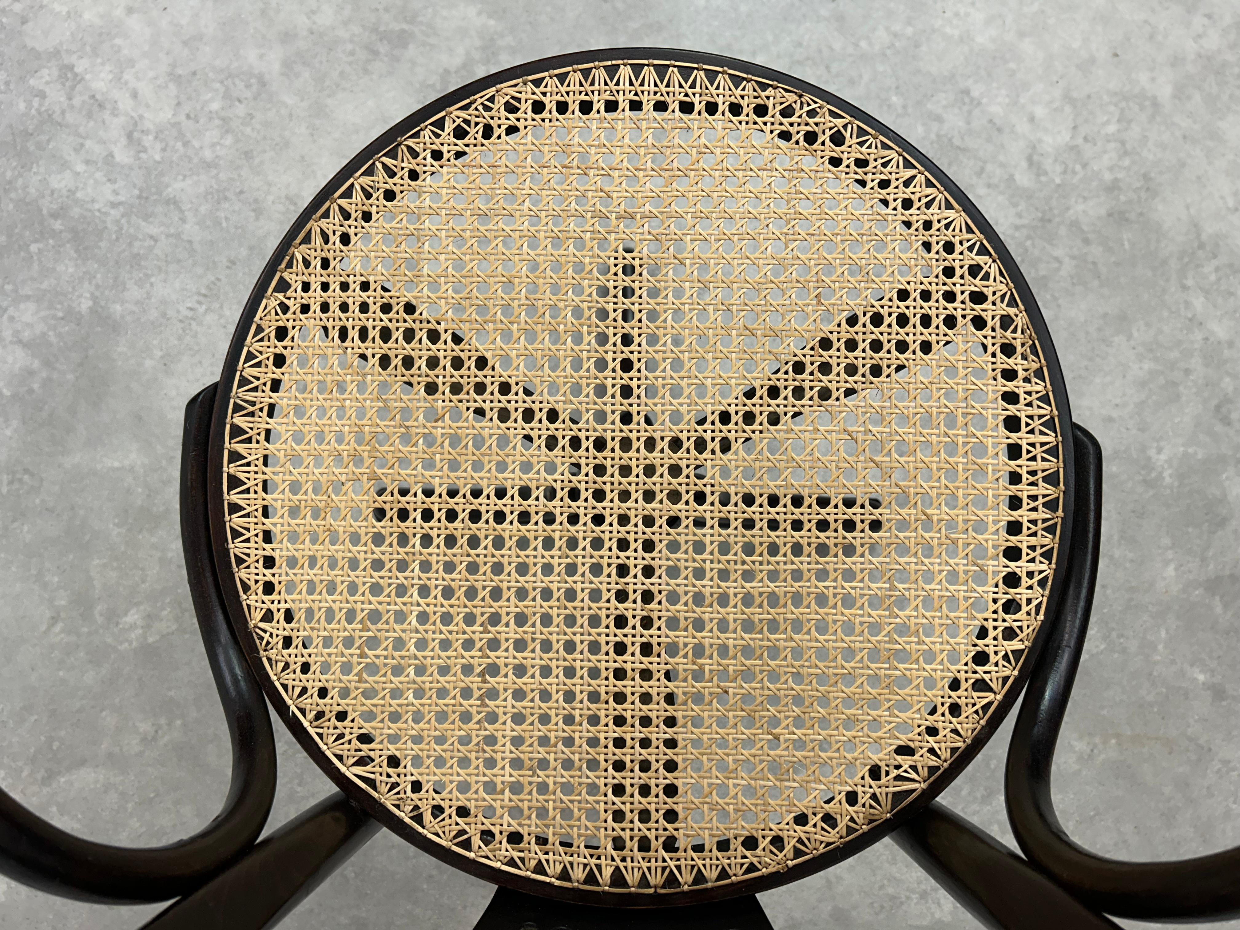 Silla de escritorio giratoria Jugendstil de Thonet Ratán en venta