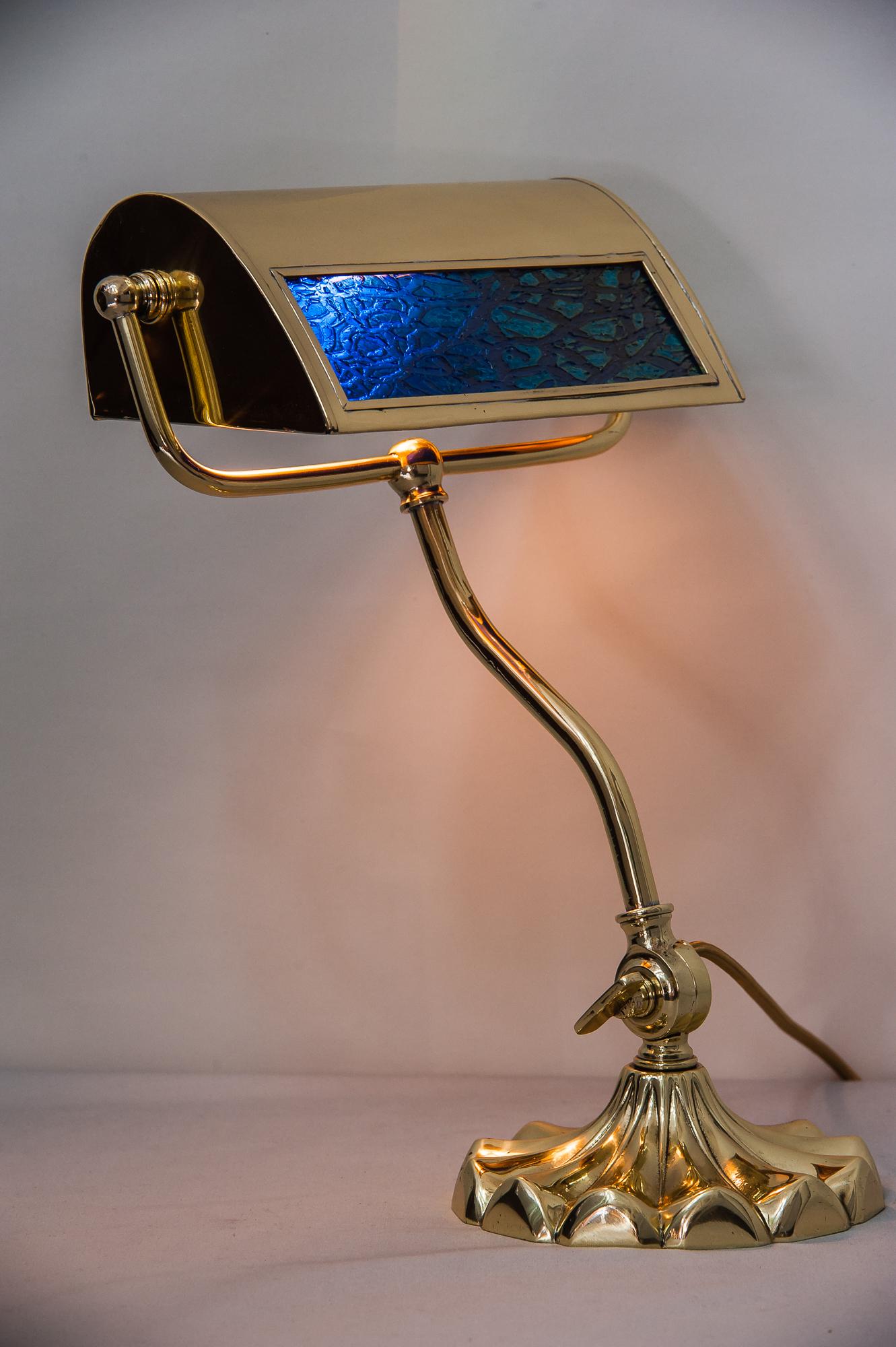 Jugendstil Table Lamp circa 1909 with Original Lötz Glass 4