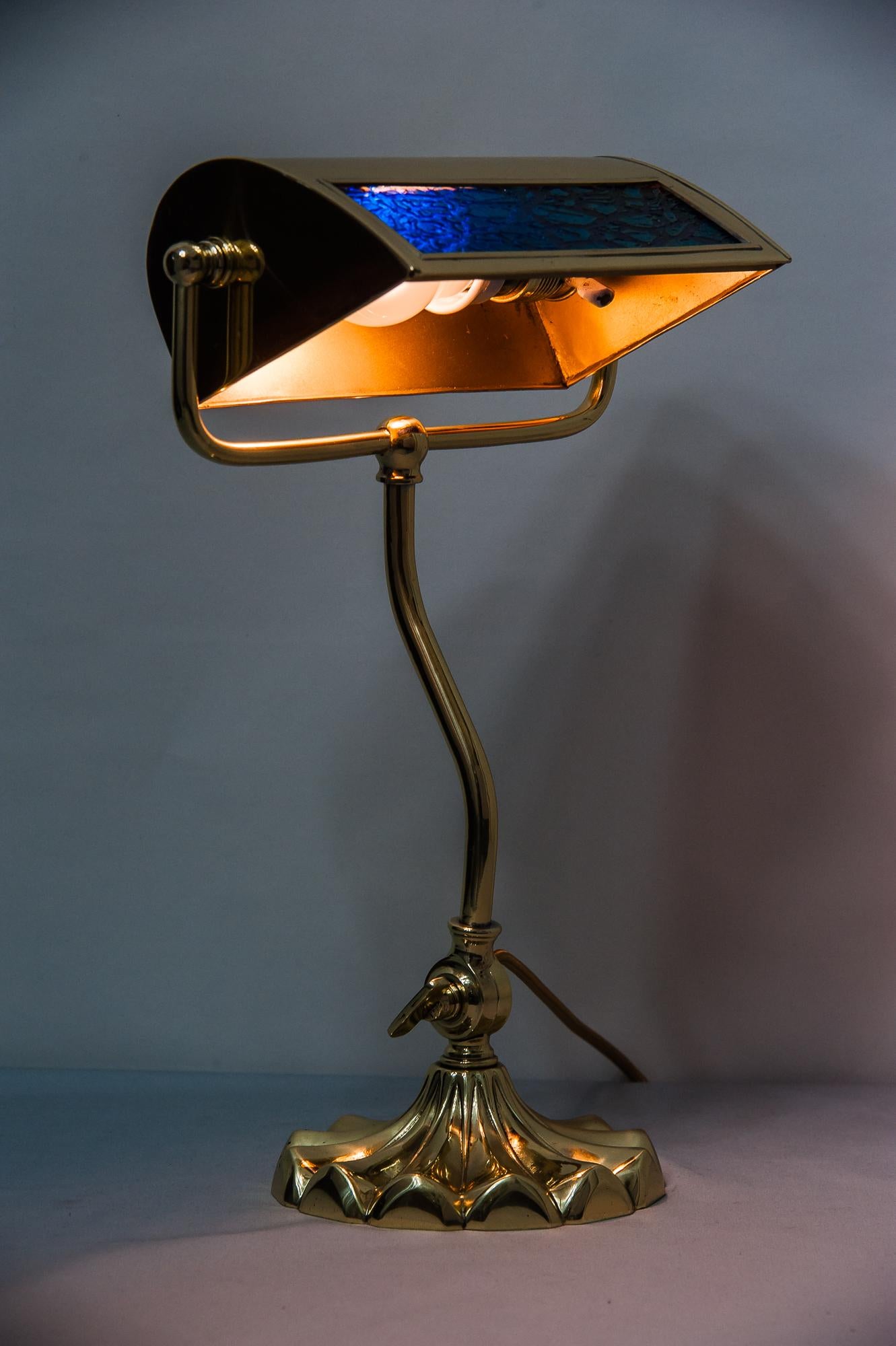 Jugendstil Table Lamp circa 1909 with Original Lötz Glass 5