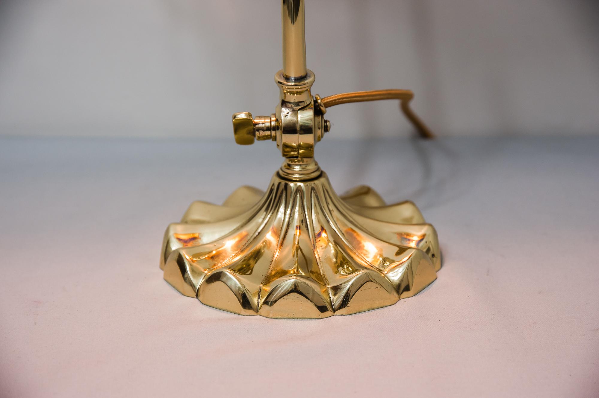 Jugendstil Table Lamp circa 1909 with Original Lötz Glass 6
