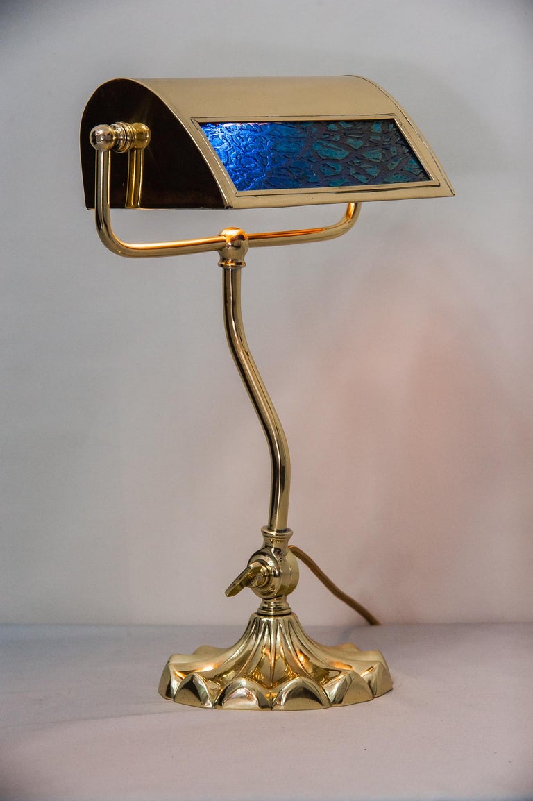 Jugendstil Table Lamp circa 1909 with Original Lötz Glass For Sale at 1stDibs
