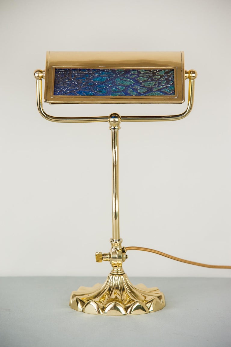 Jugendstil Table Lamp circa 1909 with Original Lötz Glass For Sale at 1stDibs