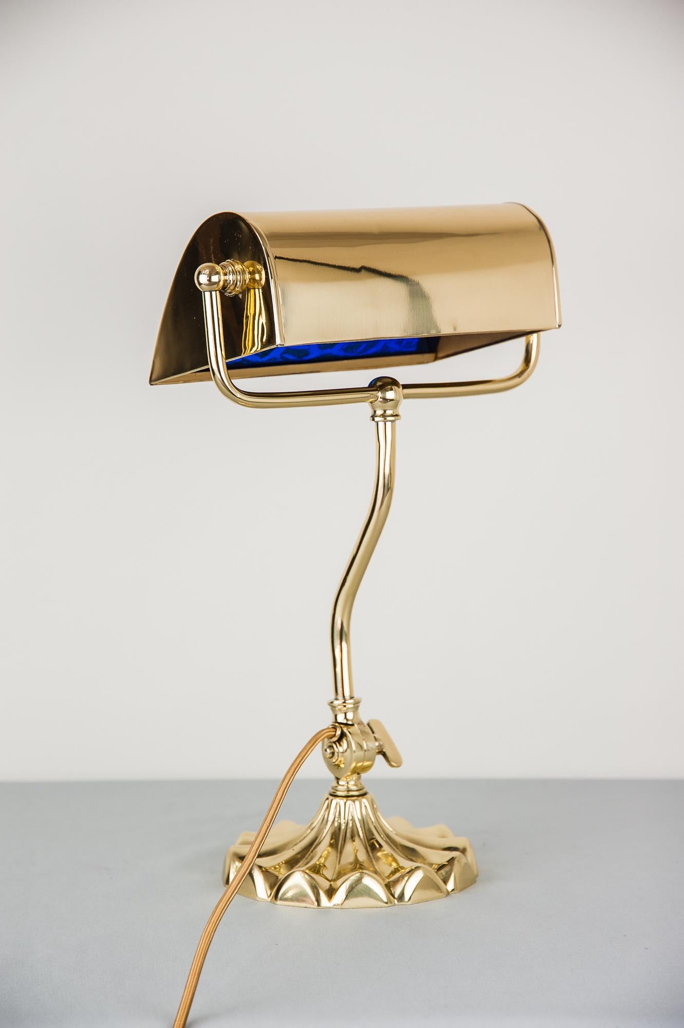 Early 20th Century Jugendstil Table Lamp circa 1909 with Original Lötz Glass