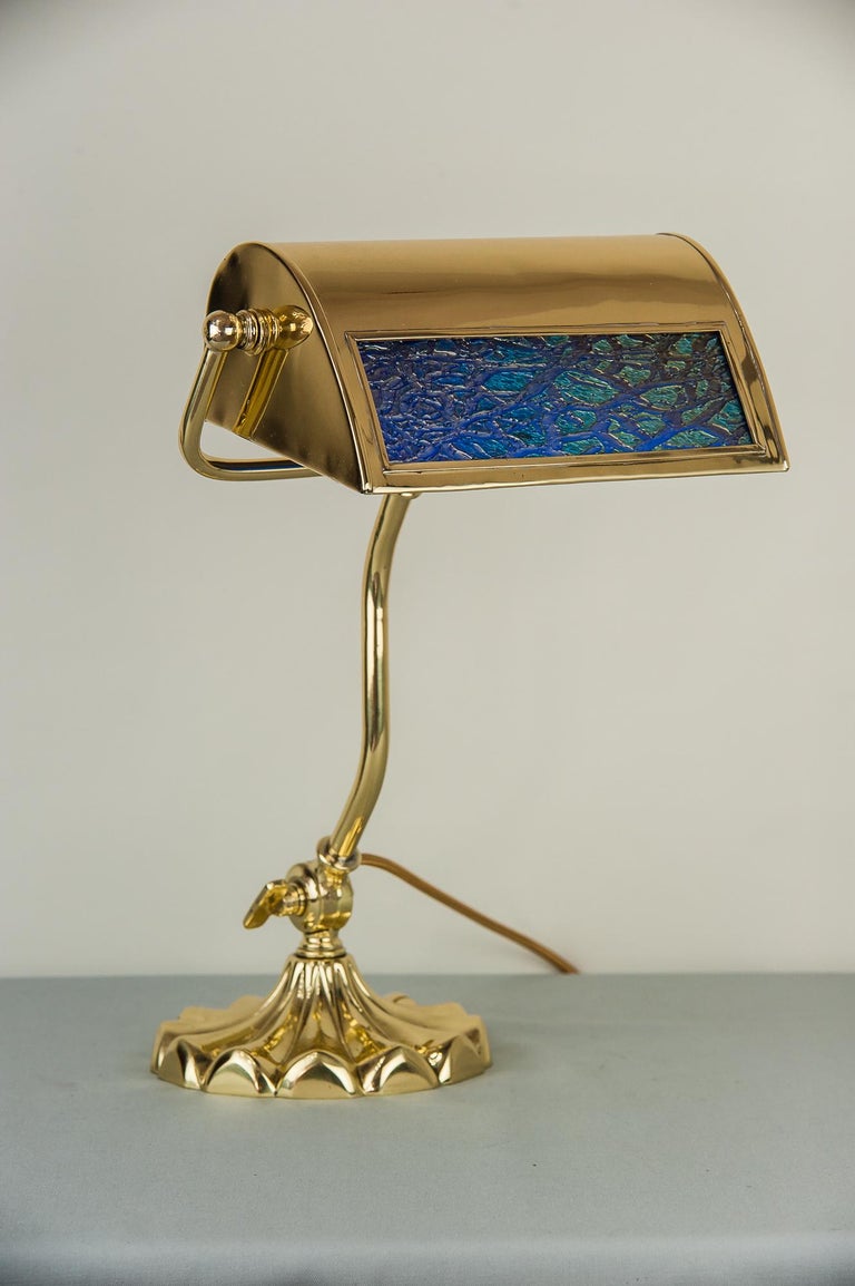 Jugendstil Table Lamp circa 1909 with Original Lötz Glass For Sale at 1stDibs