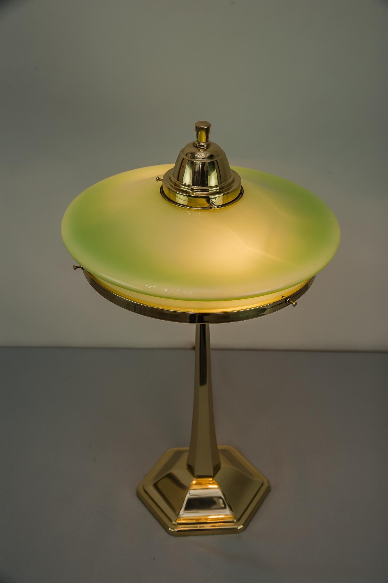 Jugendstil Table Lamp circa 1910s with Original Glass 2