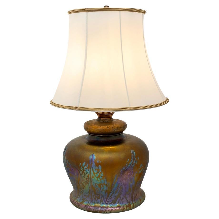 Jugendstil table lamp Loetz Medici decoration ca. 1902 For Sale