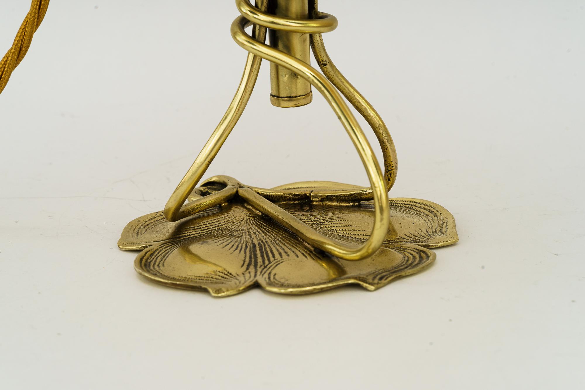 Brass Jugendstil table lamp or wall lamp vienna around 1908 For Sale