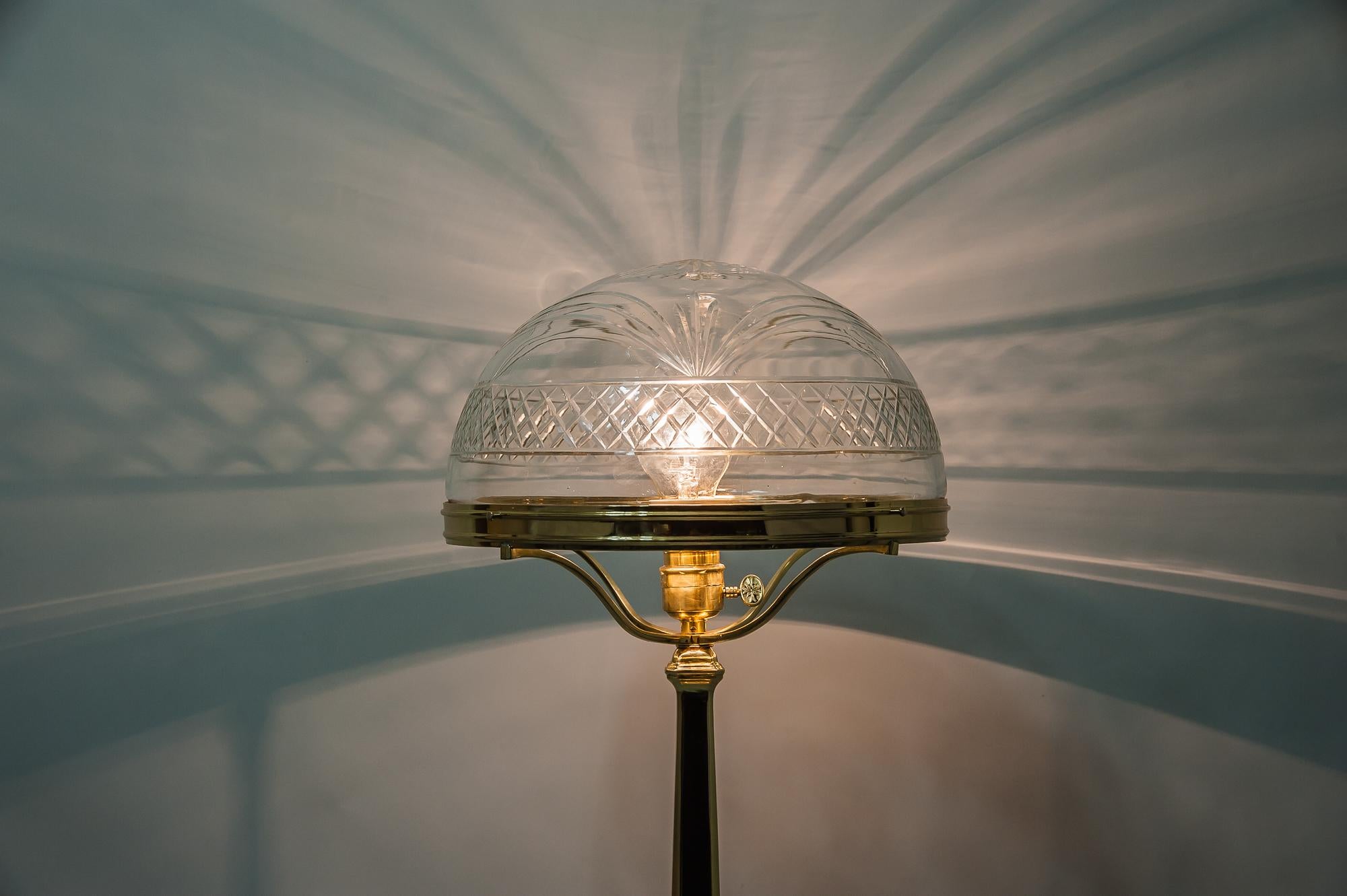 Jugendstil Table Lamp Vienna with Original Cut Glass Shade, 1909 4