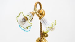 Jugendstil Table Lamp Vienna circa 1908s with Small Opaline Glass Shades