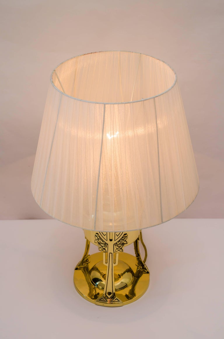 Jugendstil Table Lamp with Fabric Shade, 1907 For Sale at 1stDibs