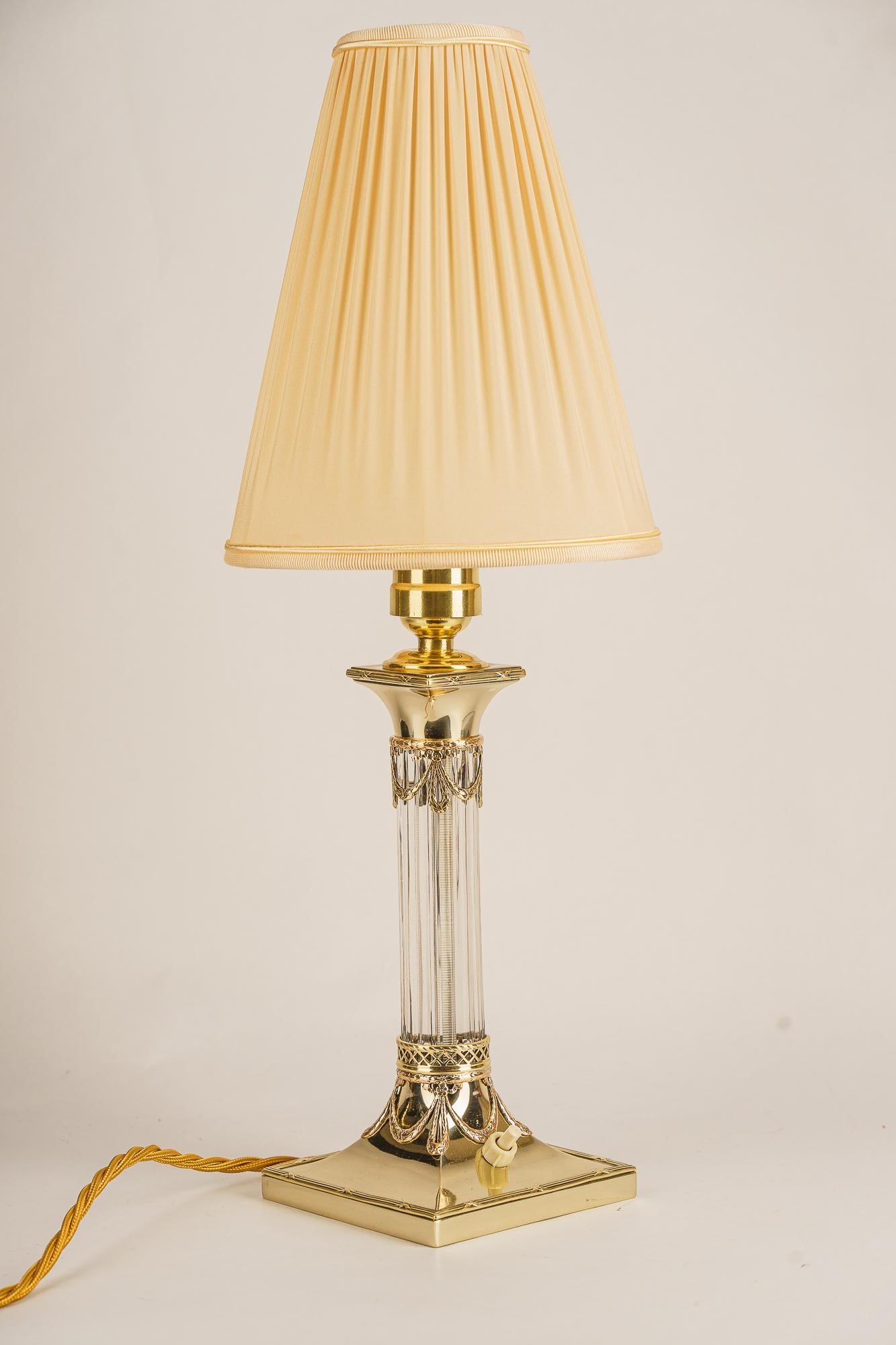 Jugendstil table lamp with fabric shade vienna around 1910  For Sale 3
