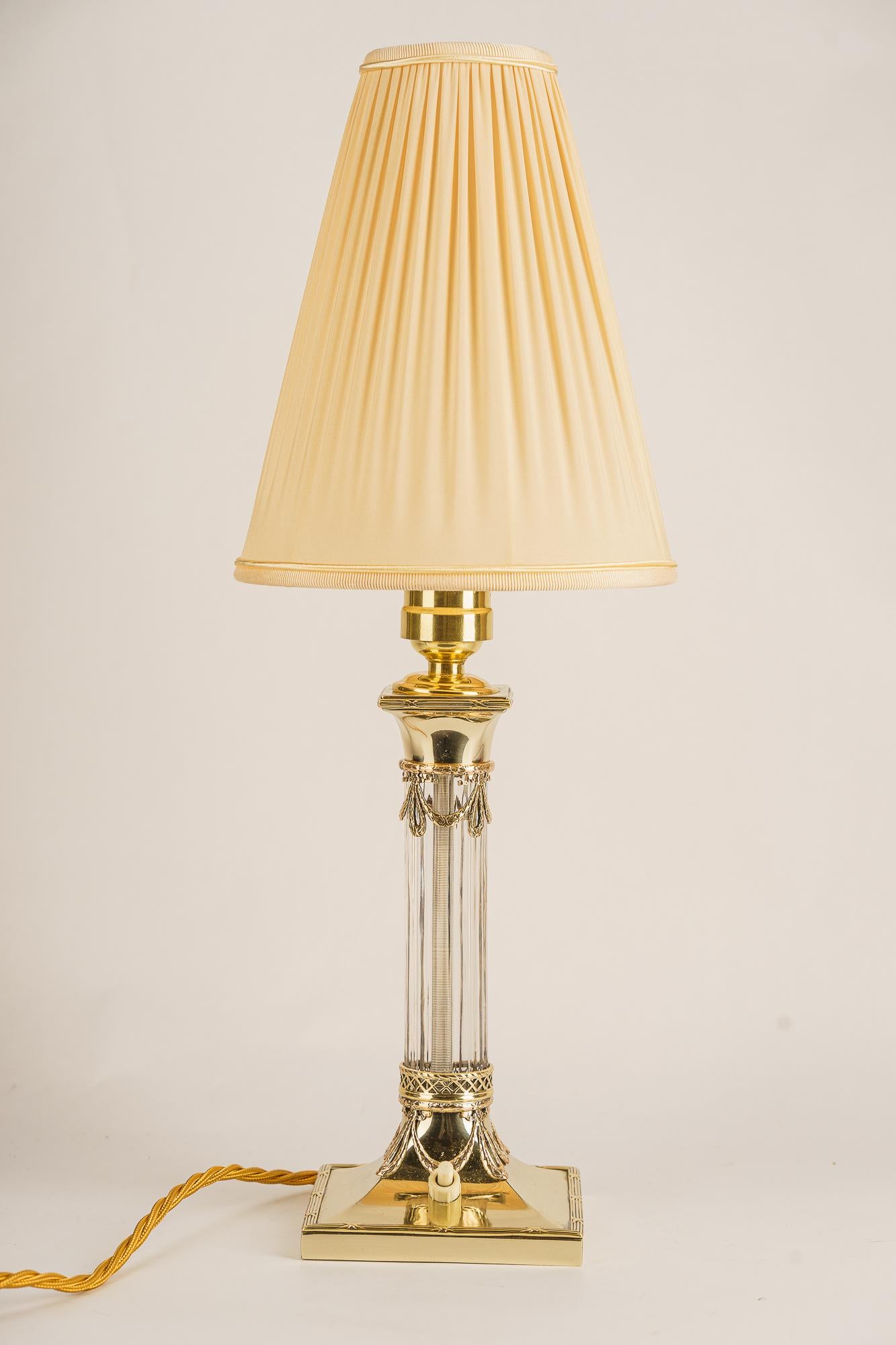 Jugendstil table lamp with fabric shade vienna around 1910  For Sale 4