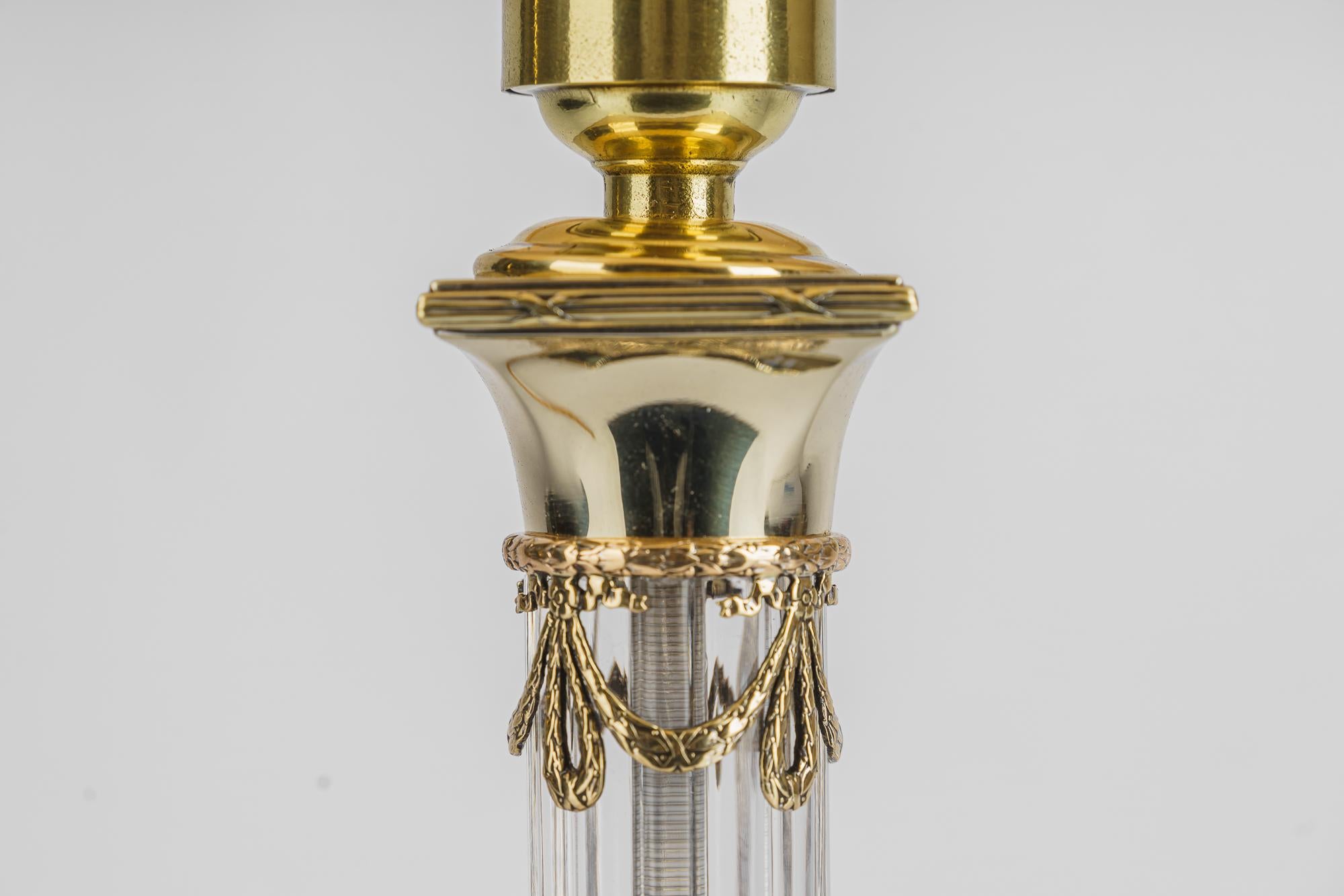 Lampe de table Jugendstil avec abat-jour en tissu viennois vers 1910  en vente 6