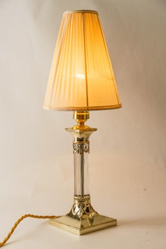 Jugendstil table lamp with fabric shade vienna around 1910