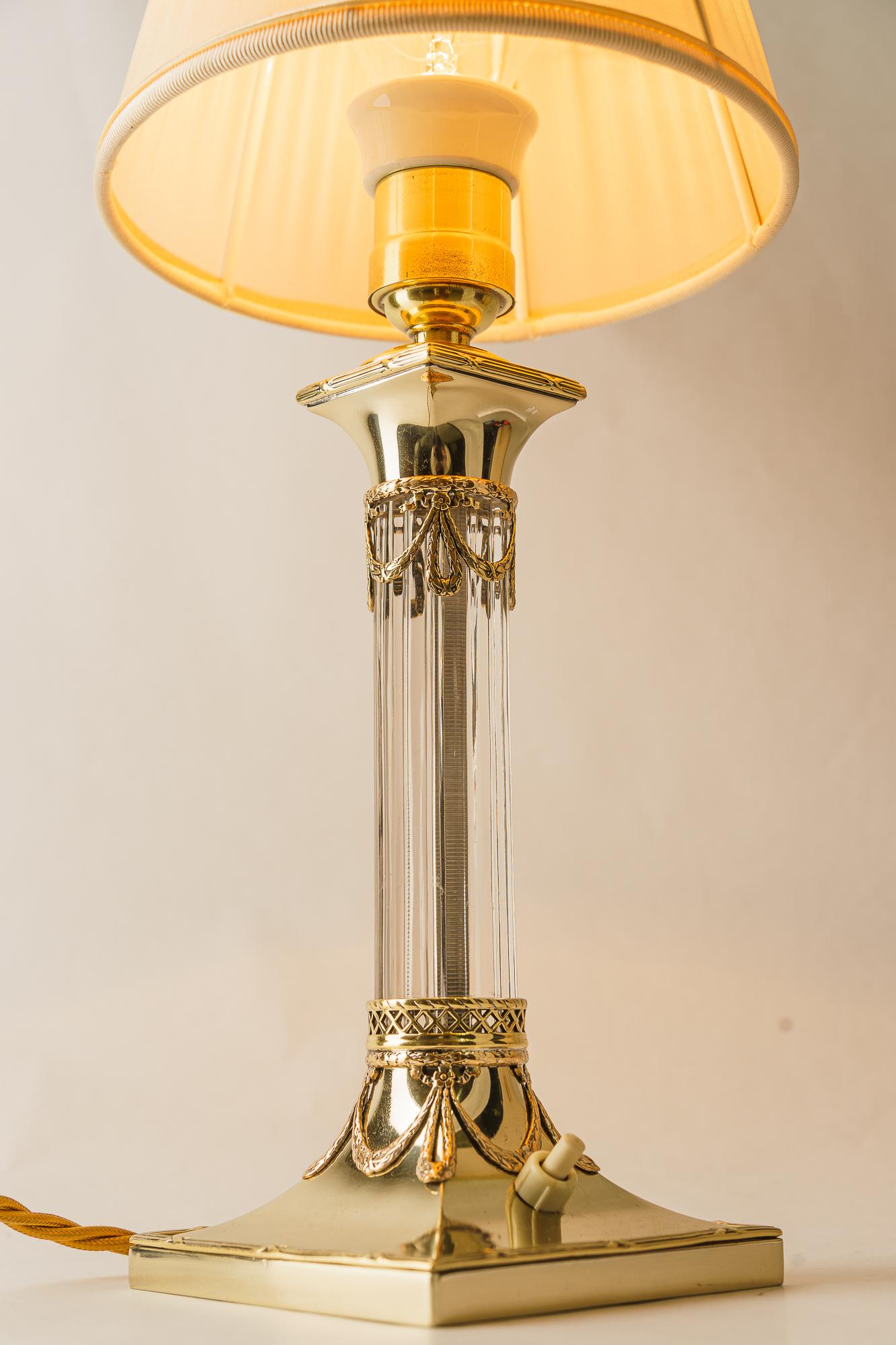 Jugendstil table lamp with fabric shade vienna around 1910  For Sale 1
