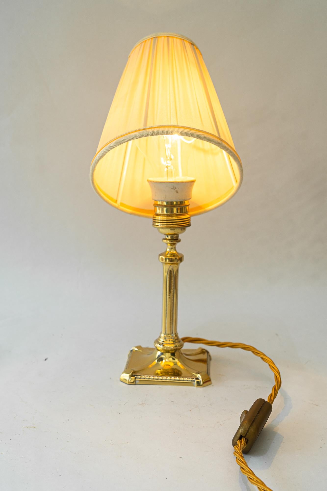 Lampe de table Jugendstil avec abat-jour en tissu vienne vers 1910 en vente 3