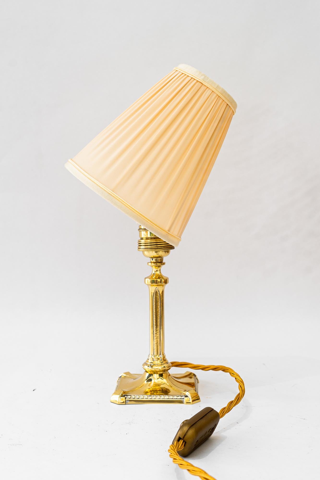 Lampe de table Jugendstil avec abat-jour en tissu vienne vers 1910 Bon état - En vente à Wien, AT