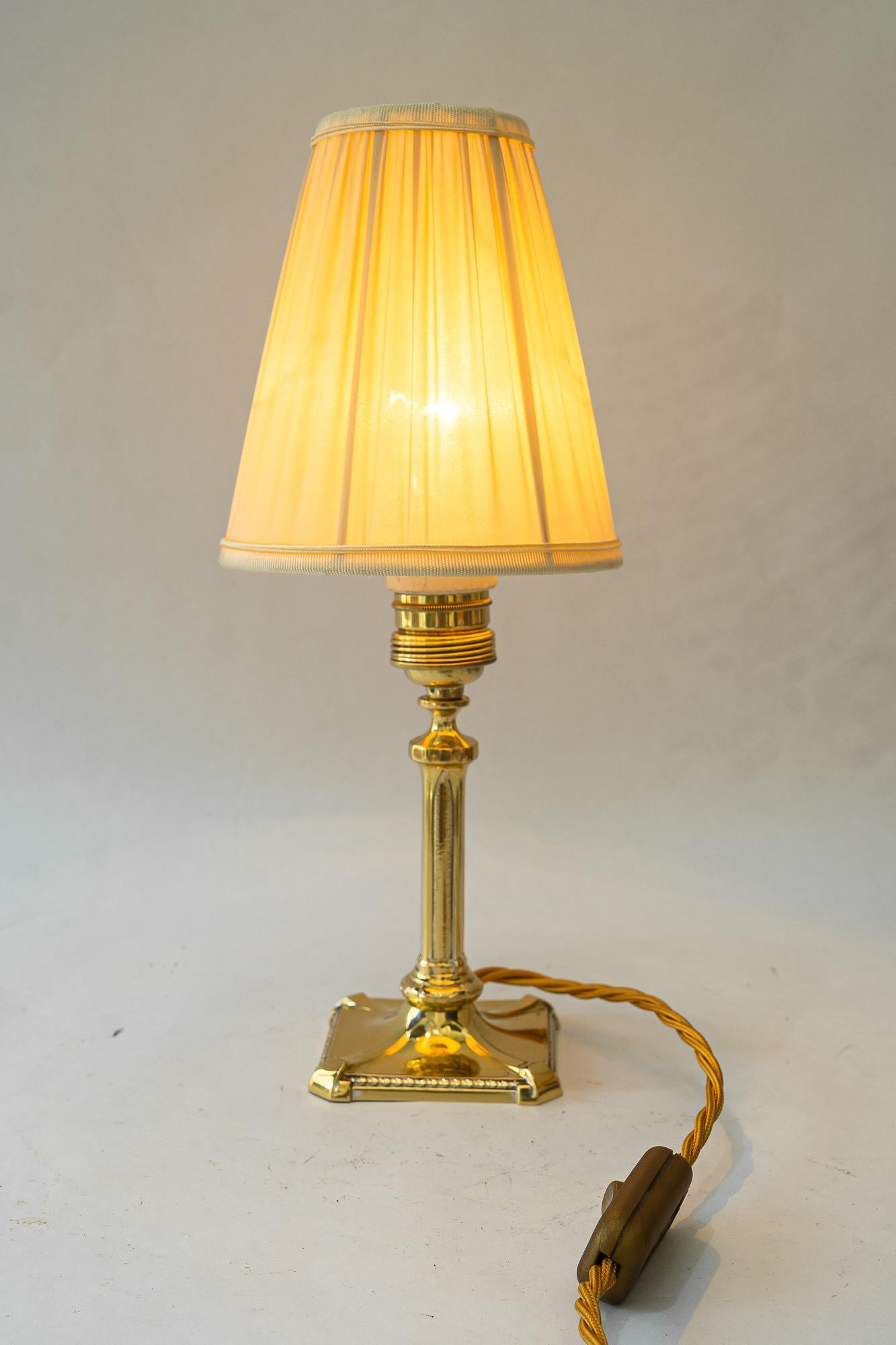 Lampe de table Jugendstil avec abat-jour en tissu vienne vers 1910 en vente 1