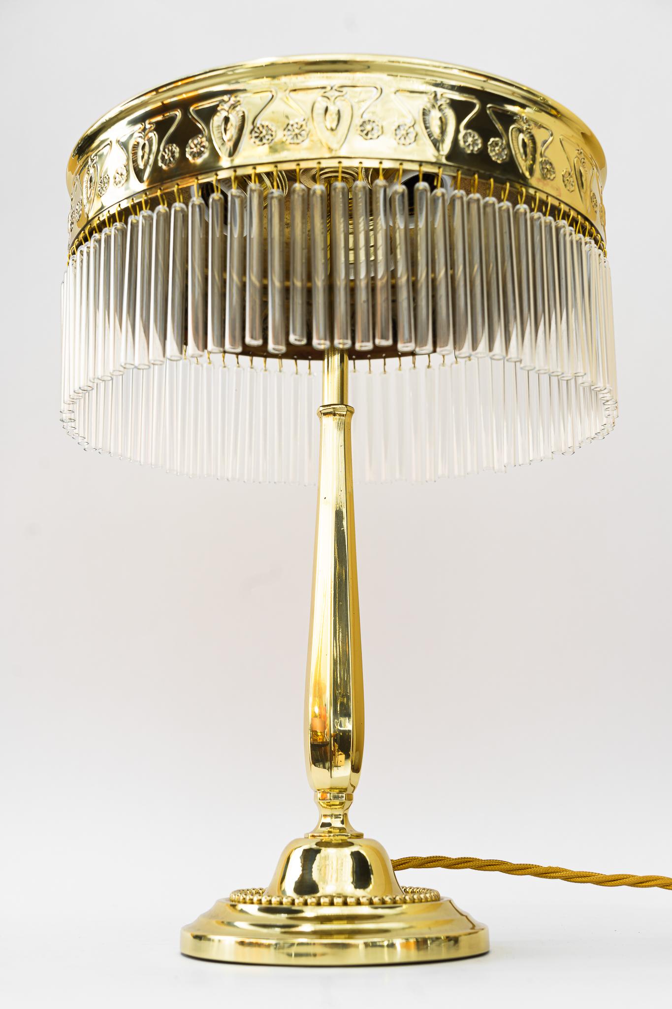 Jugendstil table lamp with glass sticks vienna around 1908 For Sale at 1stDibs