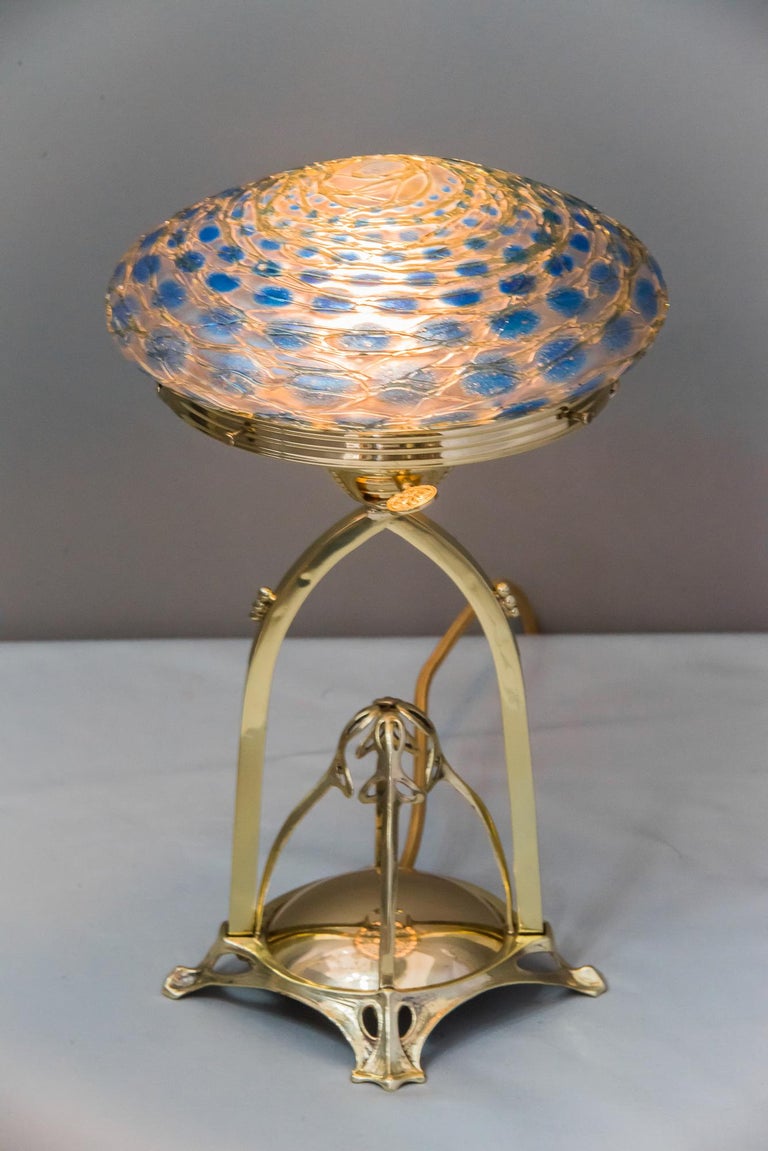 Jugendstil Table Lamp with Glass Shade, circa 1905s at 1stDibs