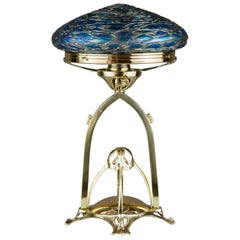 Jugendstil Table Lamp with Glass Shade, circa 1905s