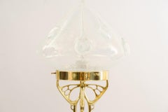 Jugendstil Table Lamp with Original Opaline Glass Shade Vienna Around, 1910