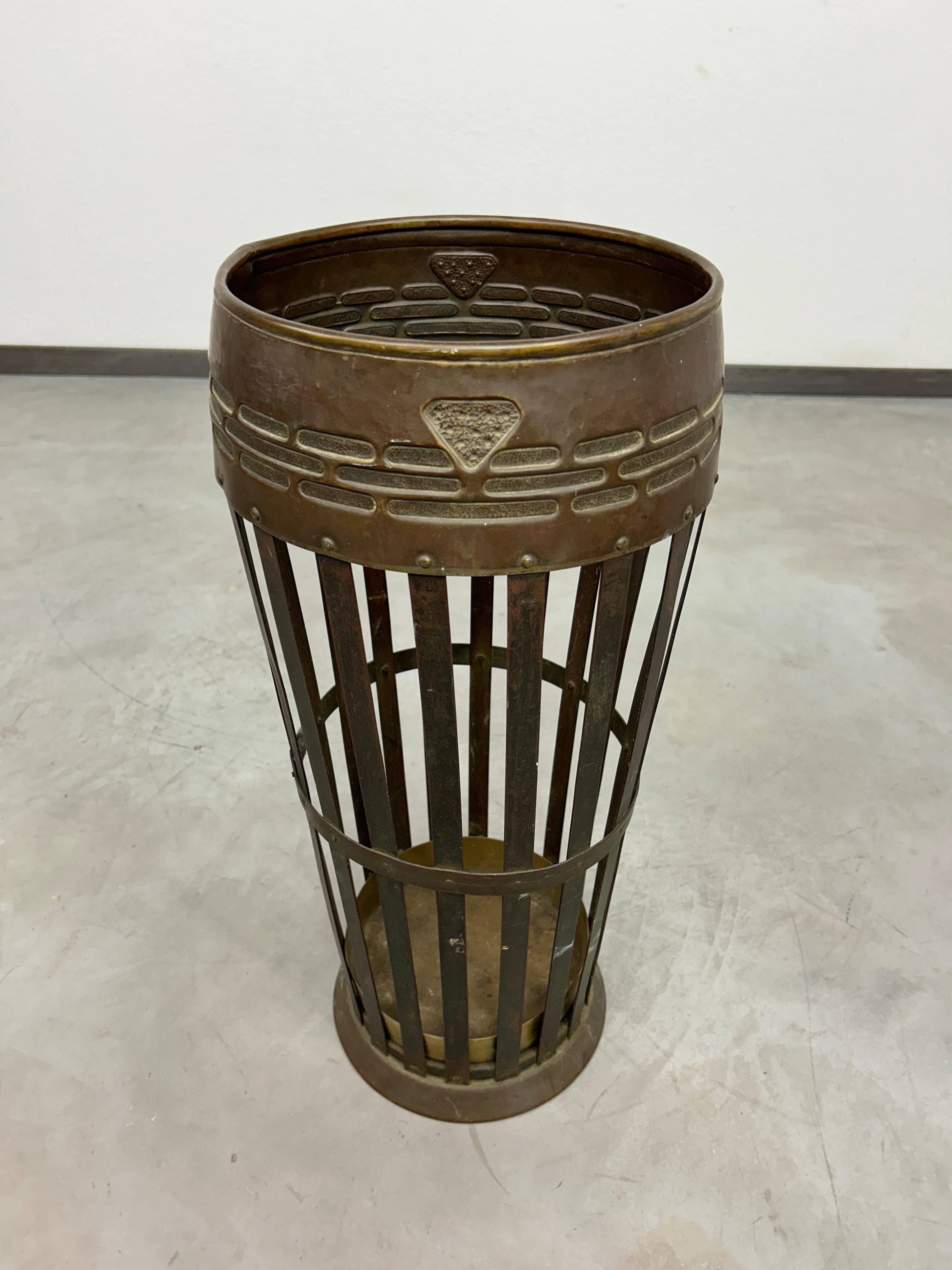 Jugendstil umbrella holder in original vintage condition.