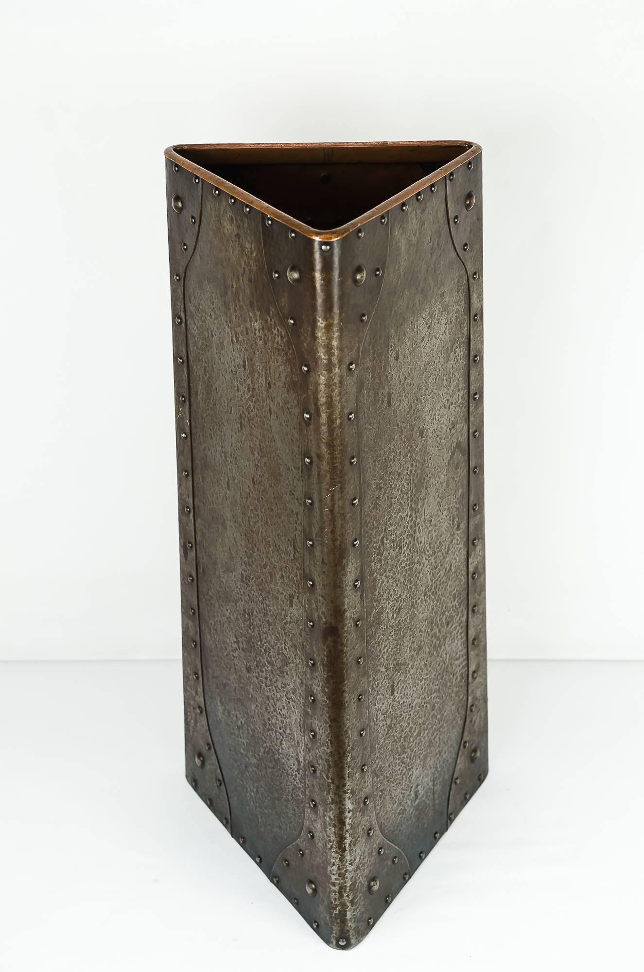 Copper Jugendstil Umbrella Stand with an Floral Motif