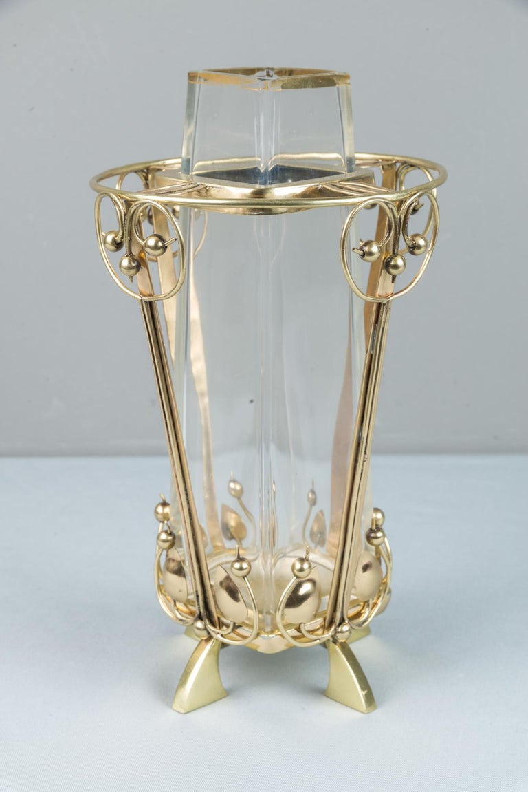 Jugendstil Vase with Brass Mount, circa 1908 For Sale at 1stDibs