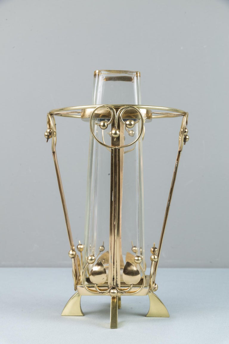 Jugendstil Vase with Brass Mount, circa 1908 For Sale at 1stDibs
