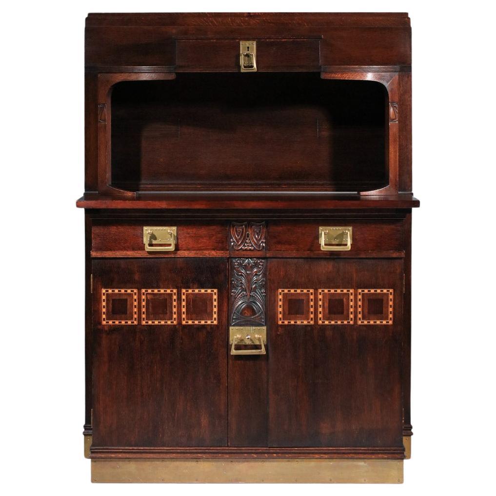Jugendstil Viennese Secession bar cabinet in the style of Koloman Moser For Sale