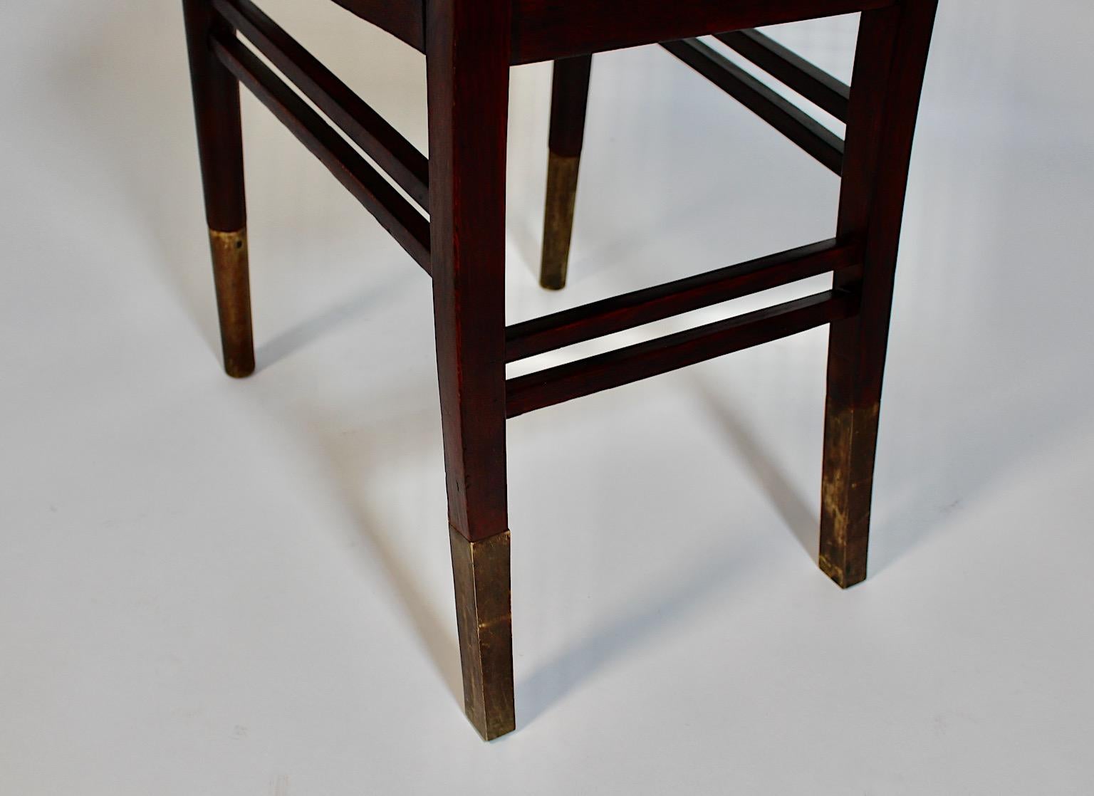 Jugendstil Vintage Beech Leather Side Chair Joseph Urban Gebrüder Thonet 1903 For Sale 4