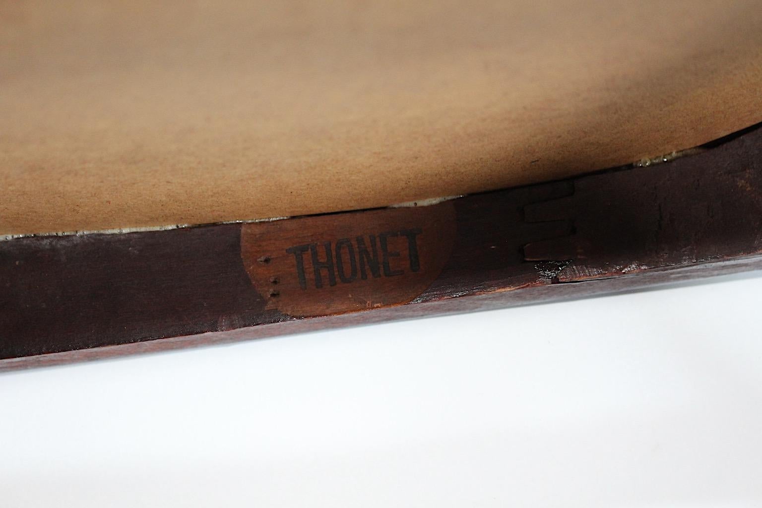 Jugendstil Vintage Beech Leather Side Chair Joseph Urban Gebrüder Thonet 1903 For Sale 9