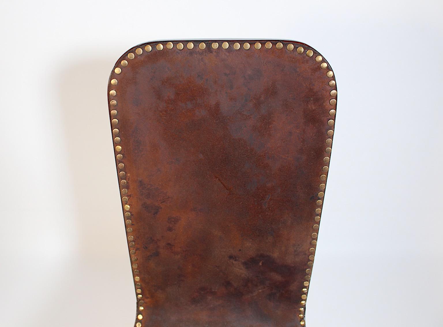 Jugendstil Vintage Beech Leather Side Chair Joseph Urban Gebrüder Thonet 1903 For Sale 1