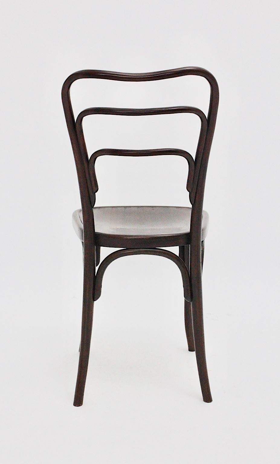 Jugendstil fauteuil vintage en bois cintré n° 249 a de J. Kohn, vers 1916, Autriche en vente 2