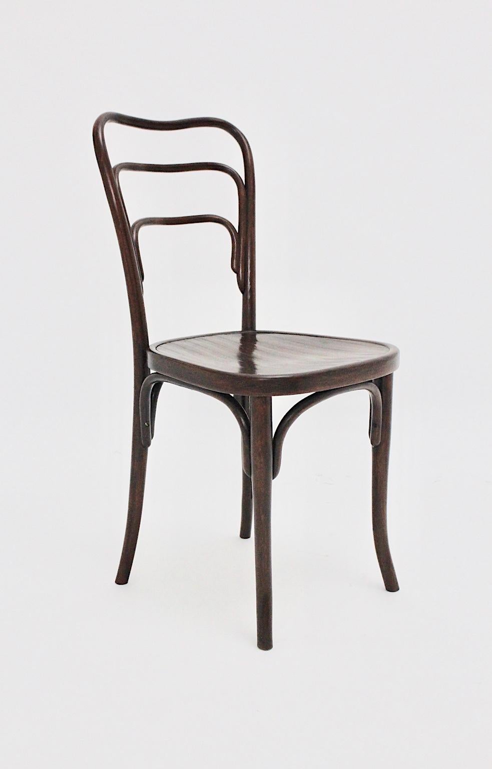 Jugendstil fauteuil vintage en bois cintré n° 249 a de J. Kohn, vers 1916, Autriche en vente 3